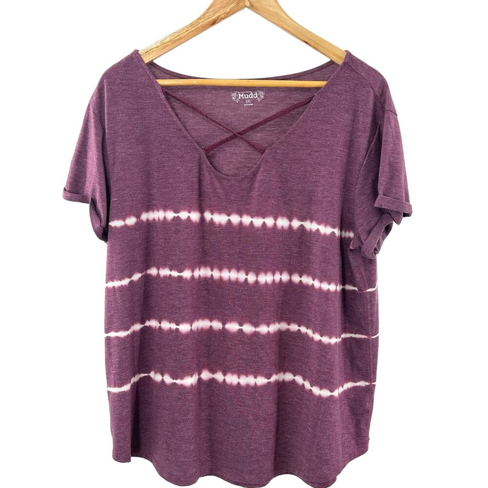 Mudd Clothing Tie dye cross front Purple XXLarge Casual‎ Top